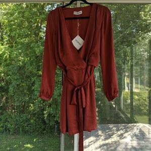 Kittenish Satin Wrap Dress (NWT)